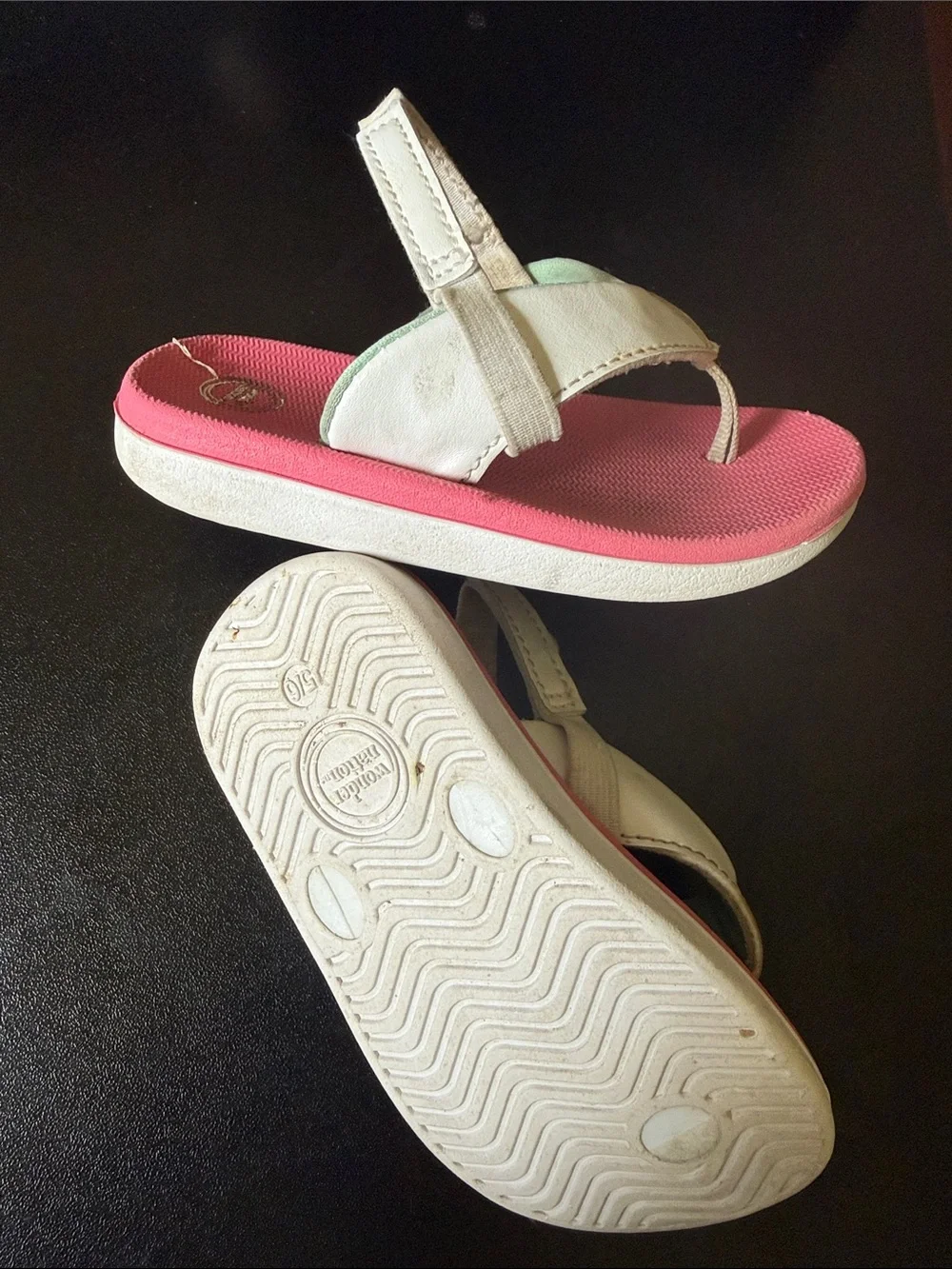 wonder nation Pink Sandals with White Straps